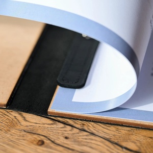 DIVRIS DRL-225 Porte-menu en bois en gros avec pages rechargeables, couverture de menu en cuir marron clair, reliure à bords en bois - Product Image 4