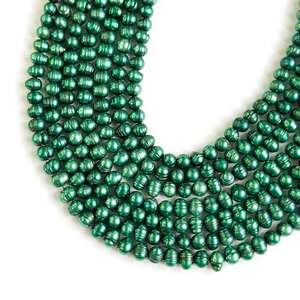 Cuentas de Perlas de Agua Dulce Verdes en Forma de Patata de 7-8 mm, Perlas Verdes Naturales de Gran Tamaño, Cuentas Redondas para Hacer Joyas, Hilo de 15 Pulgadas - Product Image 6
