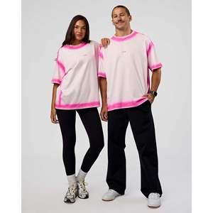Camiseta Urbana Urban Blur Unisex Extra Grande, Color Blanco/Rosa Ultra, 230g, Impresión Digital, Estilo Vintage - Product Image 1