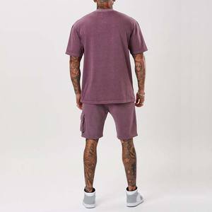 Sprixo Enterprises, chándal de manga corta para hombre, Conjunto de camiseta y pantalones cortos de verano, 2 bolsillos, conjuntos informales de dos piezas de gran tamaño de talla grande - Product Image 2