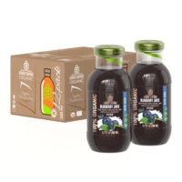 100% Biologische Blauwe Bosbessen Sap Georgia's Natuurlijke Biologische NFC Blauwe Bosbessen Sap in 200ml/300ml/750ml/1l Flessen