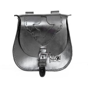 Bolsa de Cuero de Diseño con Cierre de Hebilla, Bolsa de Cinturón Medieval, Bolsa de Cintura Vikinga de Cuero Genuino, Reproducción Histórica Renacentista Hecha a Mano de 7 Pulgadas - Product Image 1