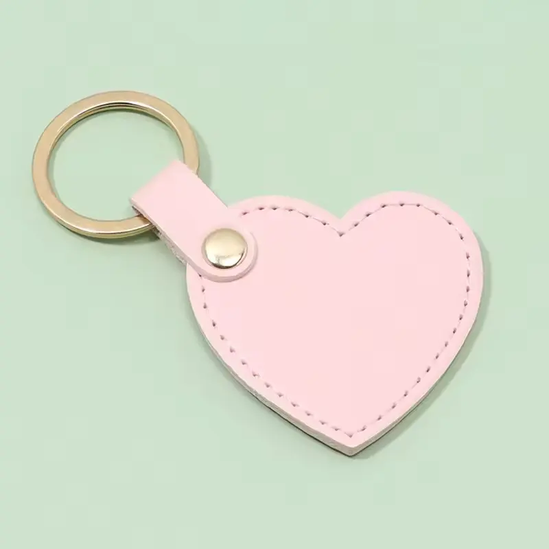 Personalized leather keychain Cute monogram heart shape key ring Leather Keychain Heart Shape Leather Key Rings Car Key Holder
