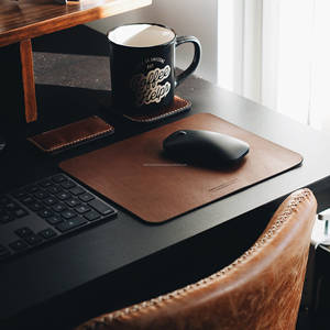 Smooth Genuine Leather <b>Mouse</b> Pad Precision Tracking Laptop Mat Luxury Cowhide Leather Desk Mat for Designers LMP-0016 - Product Image 6