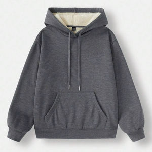 Sweat à capuche surdimensionné personnalisé pour hommes et femmes en tissu polaire doux avec motif d'épaule tombante et style poche kangourou - Product Image 1