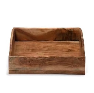 Plateau de service élégant en bois idéal pour la maison, les cafés ou les cadeaux, plateaux durables et exigeants en bois avec poignée en métal - Product Image 4