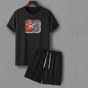 Ensemble décontracté 2 pièces pour homme grande taille, style streetwear, été, débardeur et t-shirt sans manches, 100% coton tissu éponge - Product Image 2