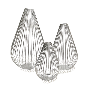 Vases à fleurs décoratifs en fil métallique pour mariage Finition argentée Présentoir à fleurs Décoration de maison et de jardin Vase en métal - Product Image 1