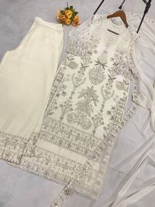 Top à paillettes brodées de qualité supérieure Plazo Dupatta Set Designer Wear pour les fêtes ethniques et festives - Product Image 6