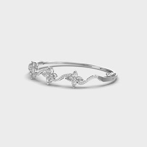 IGI Certified Pear Cut Lab Grown Diamond Floral Wave Diamond <b>Bracelet</b> in 14K Yellow / White / Rose Gold - Product Image 2