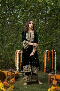 Colección étnica de mujer de la mejor calidad, ropa de fiesta, color vino, colección de invierno, vestidos elegantes - Product Image 3