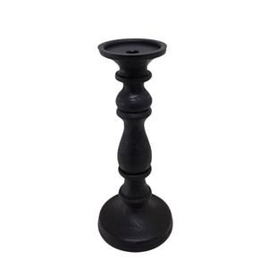 Set of 3 Small Size Iron & Mango Wood Candle Pillar Holder <b>Black</b> Colour Candle Stand for Wedding & Home Decoration - Product Image 3