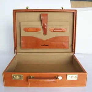 Maletas de cuero hechas a mano equipaje de viaje vintage maletín personalizado