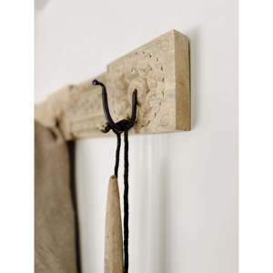 Elegant Indian Carved Wood <b>Wall</b> <b>Hook</b> Panel Large 3-<b>Hook</b> Design Coat Rack - Product Image 3