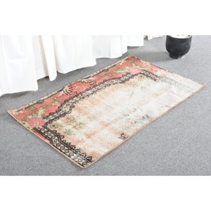 Alfombra Vintage de lana verde roja de 2x3 pies, hecha a mano, alfombra turca de área grande, retales rectangulares de látex para alfombras abstractas para pasillo - Product Image 4