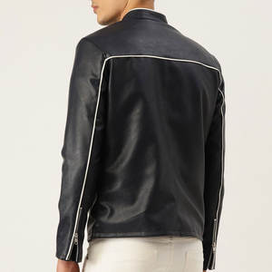 Chaqueta de Cuero para Hombre de Excelente Calidad con Diseño de Logotipo Personalizado, Cuello Alto, Estilo Vintage Ecológico - Product Image 4