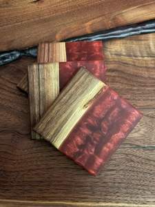 Sous-verres en résine époxy et bois Sous-verres époxy faits à la main Napperons Personnalisés de haute qualité Bois d'acacia et résine époxy Sous-verres à thé - Product Image 5