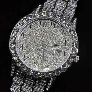 Montre-bracelet de luxe à cadran arabe argenté pour homme Montre en diamant Moissanite de haute qualité avec style Hip Hop clouté de diamants classiques - Product Image 2