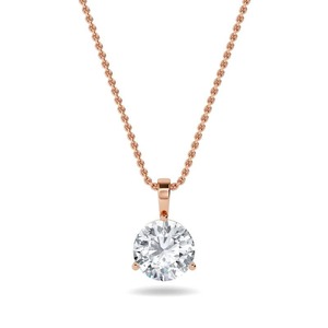 Pendentif solitaire élégant en diamant rond taillé 0,30 ct, diamant de laboratoire en platine, pour mariage, fiançailles, soirée - Product Image 3