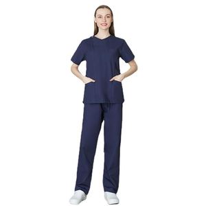 Trajes de algodón cómodos unisex Top médico y pantalones de tela tejida para uniformes de hospital y uso diario - Product Image 3
