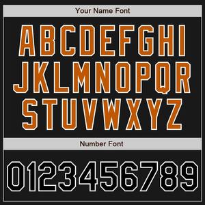 Custom <b>Black</b> Texas Orange-White Bomber Varsity Letterman Two Tone Zipper Jacket Windbreaker Vintage <b>Men's</b> Varsity Jacket - Product Image 3