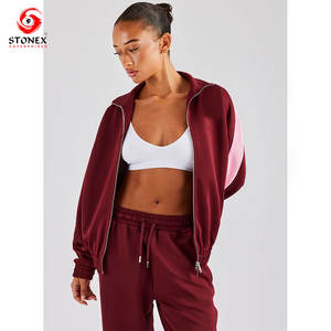 ชุดวอร์มลำลองคุณภาพสูงสำหรับผู้หญิง พรีเมียมซิป รับผลิตตามแบบและโลโก้ บริการ OEM ลายเรียบสำหรับฤดูหนาว 2025 - Product Image 4