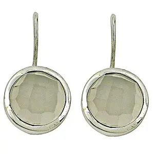 Boucles d'oreilles pendantes argentées pour femmes avec perle facettée géométrique en cuivre plaqué or et alliage plaqué or - Product Image 3