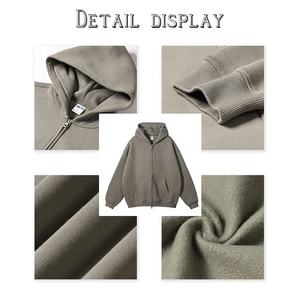 Sweats à capuche personnalisés en gros avec votre propre logo, 500 GSM, coton uni, poids lourd, sweats à capuche surdimensionnés unisexes, logo personnalisé, sweats à capuche pour hommes - Product Image 4