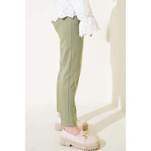 Pantalones informales de mujer verde almendra estilo Hip Hop con cintura con dardos y pantalones Cargo transpirables de pierna delgada - Product Image 3