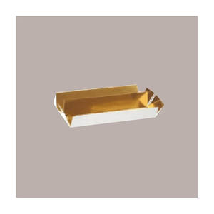 LUCGEL, 10 Uds., cajas de chocolate de cartón con efecto de cuero gráfico dorado, banda transparente con inserto dorado, 75x145H35mm, favores de fiestas italianas - Product Image 3