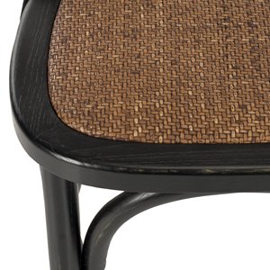 Chaises de bistrot rustiques Jolice en teck massif de haute qualité avec dossier en X, couleur noire, lot de <span class=keywords><strong>2</strong></span> - Product Image 5