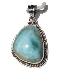 Delicado Colgante de Larimar en Plata de Ley 925, Joyería Natural para Oración y Devoción, Calidad Premium - Product Image 5