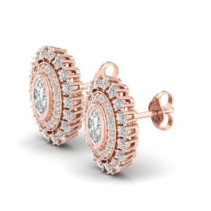REYES - Aretes de Oro Rosa Sólido de 14K con Moissanita Ovalada de 2.54 Quilates, Cierre de Rosca, para Mujer, Joyería Fina para Regalo - Product Image 3