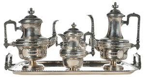 Service à thé et à café élégant en argent Ensemble de boissons élégant de qualité supérieure pour la cuisine domestique, la salle à manger et le bureau - Product Image 3