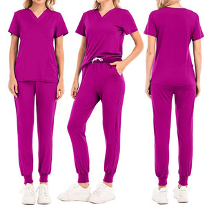 ชุดสครับพยาบาลผ้าซาตินสำหรับทุกเพศของ2024ชุดเครื่องแบบพยาบาลแบบกำหนดเองชุดสำหรับวิ่งในโรงพยาบาล - Product Image 3