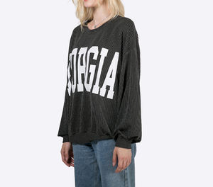 Sudadera Gráfica de Manga Larga Acanalada Oversize para Mujer, Top Casual de Streetwear, Suéter de Punto Suave, Moda de Invierno - Product Image 3