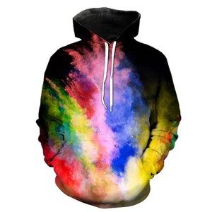 Sudaderas con capucha con patrón de tinta de Color para hombres y mujeres, sudadera con estampado 3D de polvos coloridos, jerséis holgados de manga larga con capucha informales para niños - Product Image 4