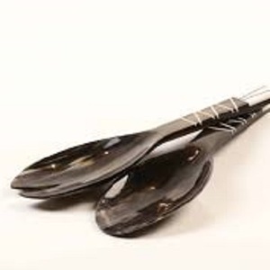 Ensemble de couverts en corne de meilleure qualité, couverts à salade avec manche en os, lot de 2 ustensiles de cuisine en corne de haute qualité, couverts - Product Image 4