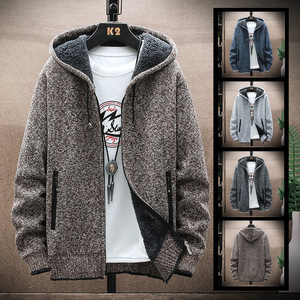 Sweat-shirt à capuche pour homme, logo personnalisé par le fabricant, tricot, vêtement en maille, veste, manteau, automne, hiver, polaire épais et chaud - Product Image 6