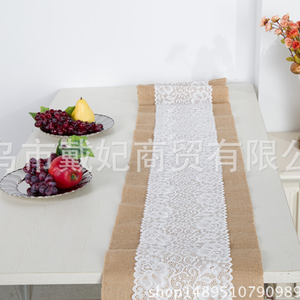 Jute Woven Floral Table Runner for Christmas Wedding Party Decor Luxury Home Dining Hotel Decoration - Product Image 6