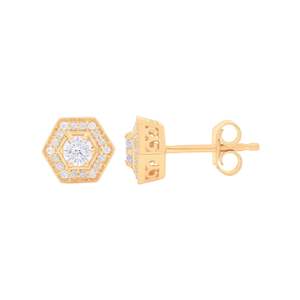 Boucles d'oreilles clous en diamant rond - Product Image 3