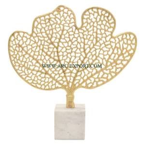 Aluminum Leaf Designer Fancy Tabletop Sculpture With Silver Ware Object and Sculpture for Best Sale Indoor Home Decor Sculpture - Product Image 3