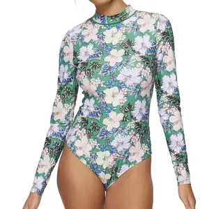 नवीनतम डिजाइन स्लिम फिट पुष्प प्रिंट Swimwear के महिलाओं के लिए/सस्ते कीमत नई डिजाइन पूर्ण आस्तीन गर्मियों Swimwear के महिलाओं के लिए
