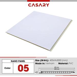 Panneaux de revêtement mural et de plafond en PVC ignifuge et anti-termite 400X9X3000mm Matériau plastique NANO pour salon intérieur de pointe - Product Image 5