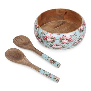Wooden <b>Salad</b> Mixing <b>Bowls</b> with Serving Tongs <b>Large</b> Wooden Serving <b>Bowl</b> Spoon Hot Selling Product 2024 Made in HF CRAFTS - Product Image 1
