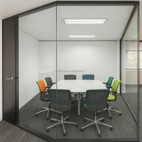Cloison pliante en verre trempé et aluminium pour salles de conférence, bureaux, cuisines, entrepôts extérieurs, gymnases, écoles