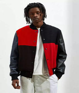 แจ็คเก็ตบอมเบอร์ผ้าวูลปักลายตัวอักษรสไตล์วินเทจสำหรับนักศึกษามหาวิทยาลัย - Product Image 1