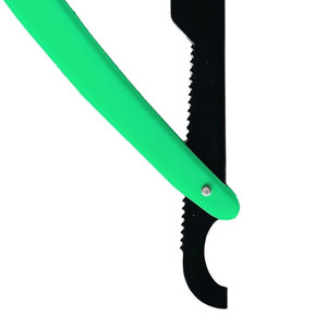 Rasoir simple professionnel matériel d'acier inoxydable d'instrument droit noir vert de beauté pour des barbiers - Product Image 2