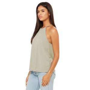 Bella toile FEMME FLOWY HIGH NECK TANK Heather Stone col haut bretelles Spaghetti femmes col haut débardeur fluide respirant - Product Image 2