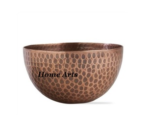 Tazón para servir alimentos de cobre martillado Forma redonda Tazón de tamaño personalizado con la más alta calidad del fabricante en la India - Product Image 6